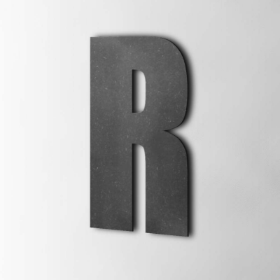 Houten Letter R Impact MDF Zwart - 1 Houten Letter R Impact MDF Zwart - 1