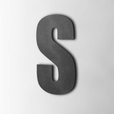 Houten Letter S Impact MDF Zwart - 1 Houten Letter S Impact MDF Zwart - 1