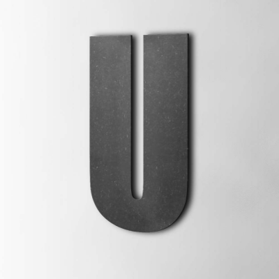Houten Letter U Impact MDF Zwart - 1 Houten Letter U Impact MDF Zwart - 1