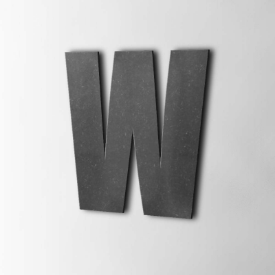 Houten Letter W Impact MDF Zwart - 1