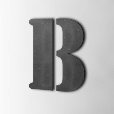 Houten Letter B Stencil MDF Zwart - 1