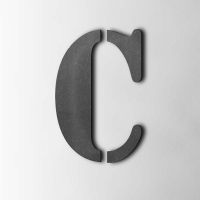 Houten Letter C Stencil MDF Zwart - 1
