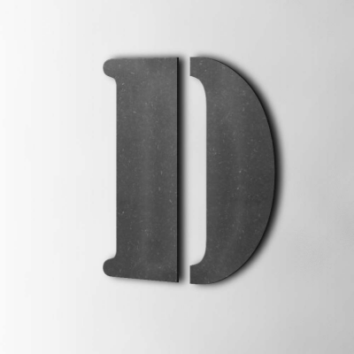 Houten Letter D Stencil MDF Zwart - 1