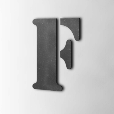 Houten Letter F Stencil MDF Zwart - 1