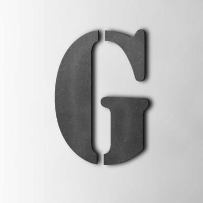Houten Letter G Stencil MDF Zwart - 1 Houten Letter G Stencil MDF Zwart - 1