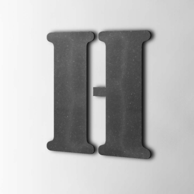 Houten Letter H Stencil MDF Zwart - 1