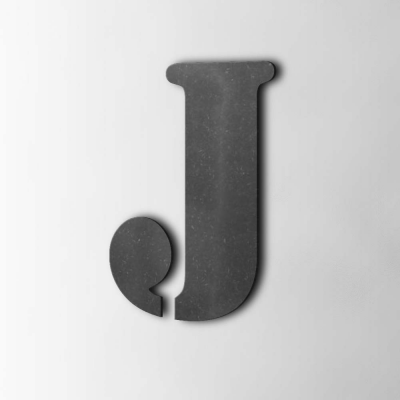 Houten Letter J Stencil MDF Zwart - 1