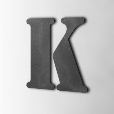 Houten Letter K Stencil MDF Zwart - 1