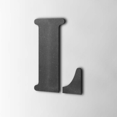 Houten Letter L Stencil MDF Zwart - 1 Houten Letter L Stencil MDF Zwart - 1