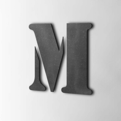 Houten Letter M Stencil MDF Zwart - 1