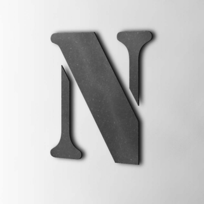 Houten Letter N Stencil MDF Zwart - 1