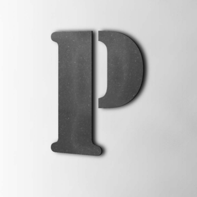 Houten Letter P Stencil MDF Zwart - 1