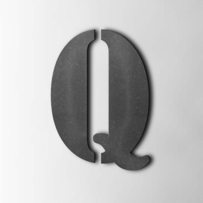 Houten Letter Q Stencil MDF Zwart - 1