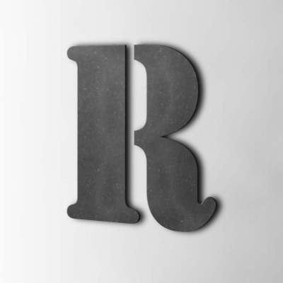 Houten Letter R Stencil MDF Zwart - 1