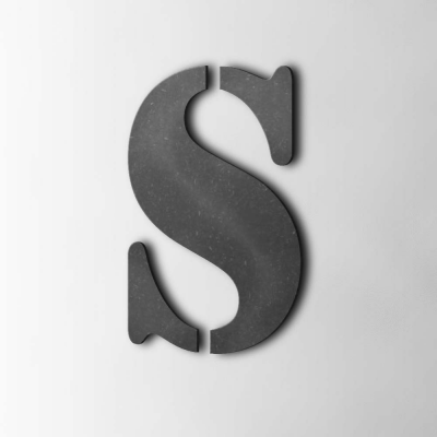 Houten Letter S Stencil MDF Zwart - 1