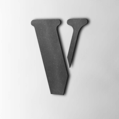 Houten Letter V Stencil MDF Zwart - 1