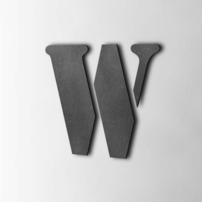 Houten Letter W Stencil MDF Zwart - 1