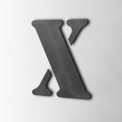 Houten Letter X Stencil MDF Zwart - 1