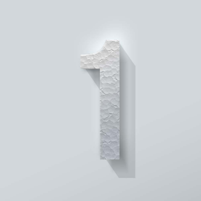 Piepschuim Cijfer 1 Bebas Neue - 1