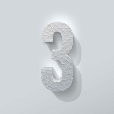 Piepschuim Cijfer 3 Bebas Neue - 1