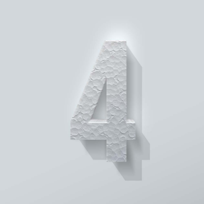 Piepschuim Cijfer 4 Bebas Neue - 1