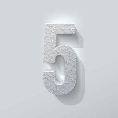 Piepschuim Cijfer 5 Bebas Neue - 1