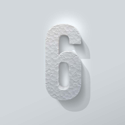 Piepschuim Cijfer 6 Bebas Neue - 1