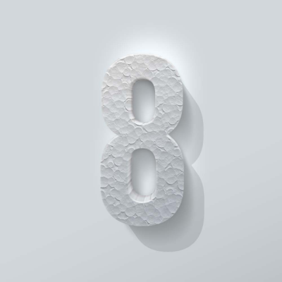 Piepschuim Cijfer 8 Bebas Neue - 1