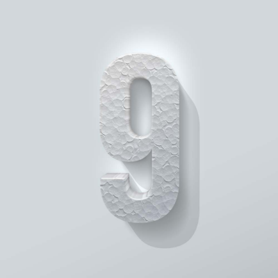 Piepschuim Cijfer 9 Bebas Neue - 1