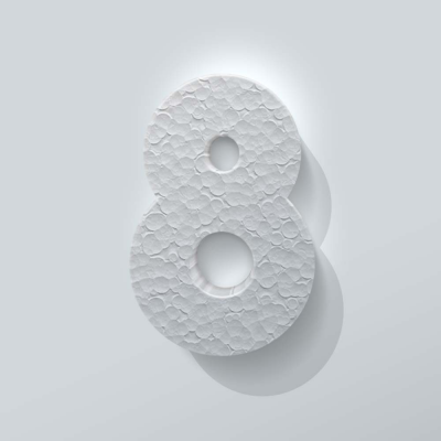 Piepschuim Cijfer 8 Big John - 1 Piepschuim Cijfer 8 Big John - 1