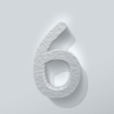 Piepschuim Cijfer 6 Comic Sans - 1