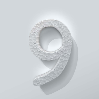 Piepschuim Cijfer 9 Comic Sans - 1