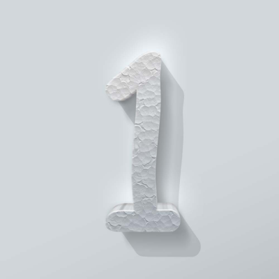 Piepschuim Cijfer 1 Comic Sans - 1 Piepschuim Cijfer 1 Comic Sans - 1