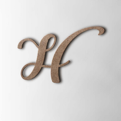 Houten Letter H Back To Black MDF Bruin - 1