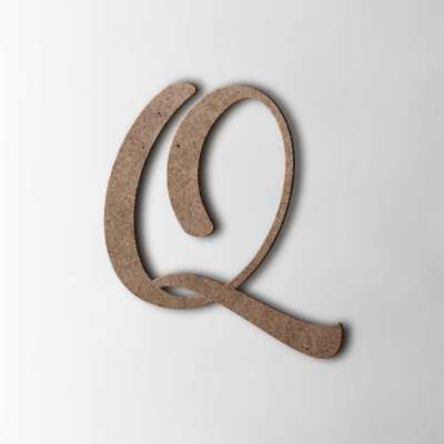 Houten Letter Q Back To Black MDF Bruin - 1