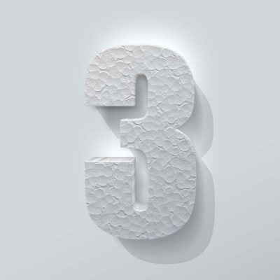 Piepschuim Cijfer 3 Impact - 1