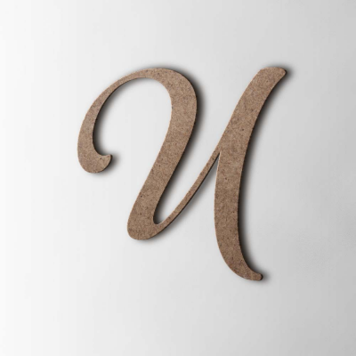 Houten Letter U Back To Black MDF Bruin - 1