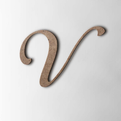 Houten Letter V Back To Black MDF Bruin - 1