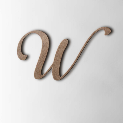 Houten Letter W Back To Black MDF Bruin - 1