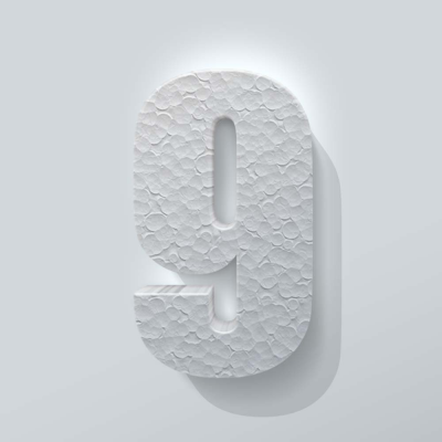 Piepschuim Cijfer 9 Impact - 1 Piepschuim Cijfer 9 Impact - 1