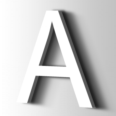 Kunststof Letter A Arial Acrylaat 9016 Traffic white - 1