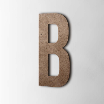 Houten Letter B Bebas Neue MDF Bruin - 1