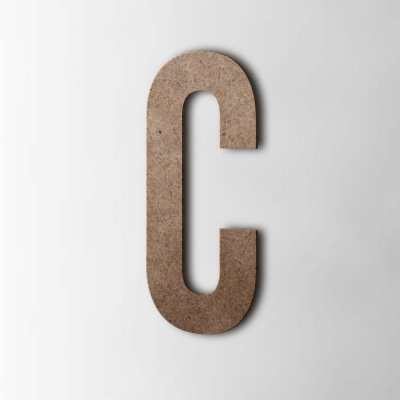 Houten Letter C Bebas Neue MDF Bruin - 1