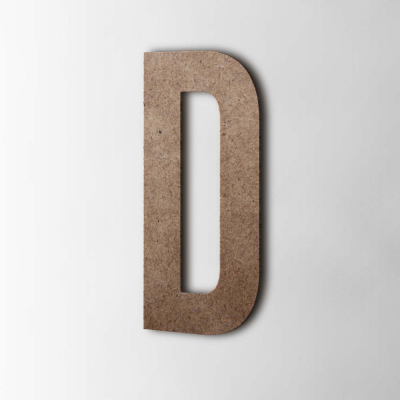 Houten Letter D Bebas Neue MDF Bruin - 1