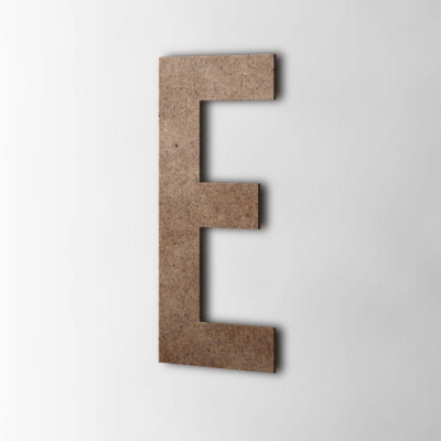 Houten Letter E Bebas Neue MDF Bruin - 1