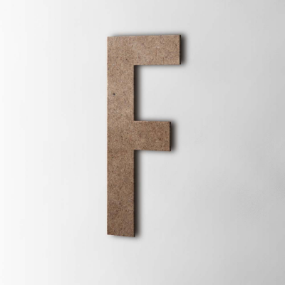Houten Letter F Bebas Neue MDF Bruin - 1 Houten Letter F Bebas Neue MDF Bruin - 1