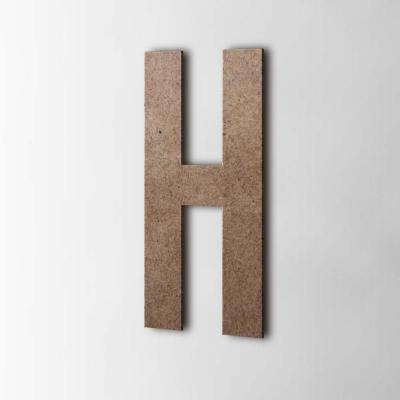 Houten Letter H Bebas Neue MDF Bruin - 1 Houten Letter H Bebas Neue MDF Bruin - 1