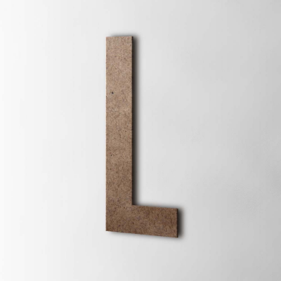 Houten Letter L Bebas Neue MDF Bruin - 1