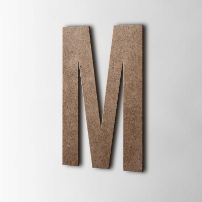 Houten Letter M Bebas Neue MDF Bruin - 1