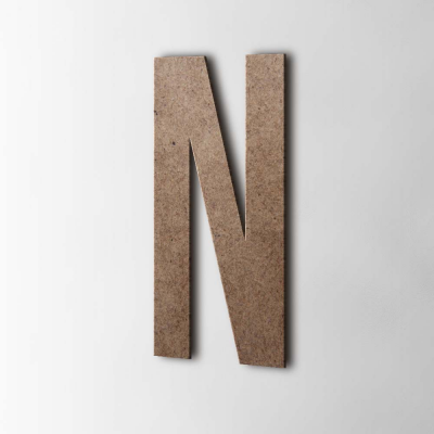 Houten Letter N Bebas Neue MDF Bruin - 1